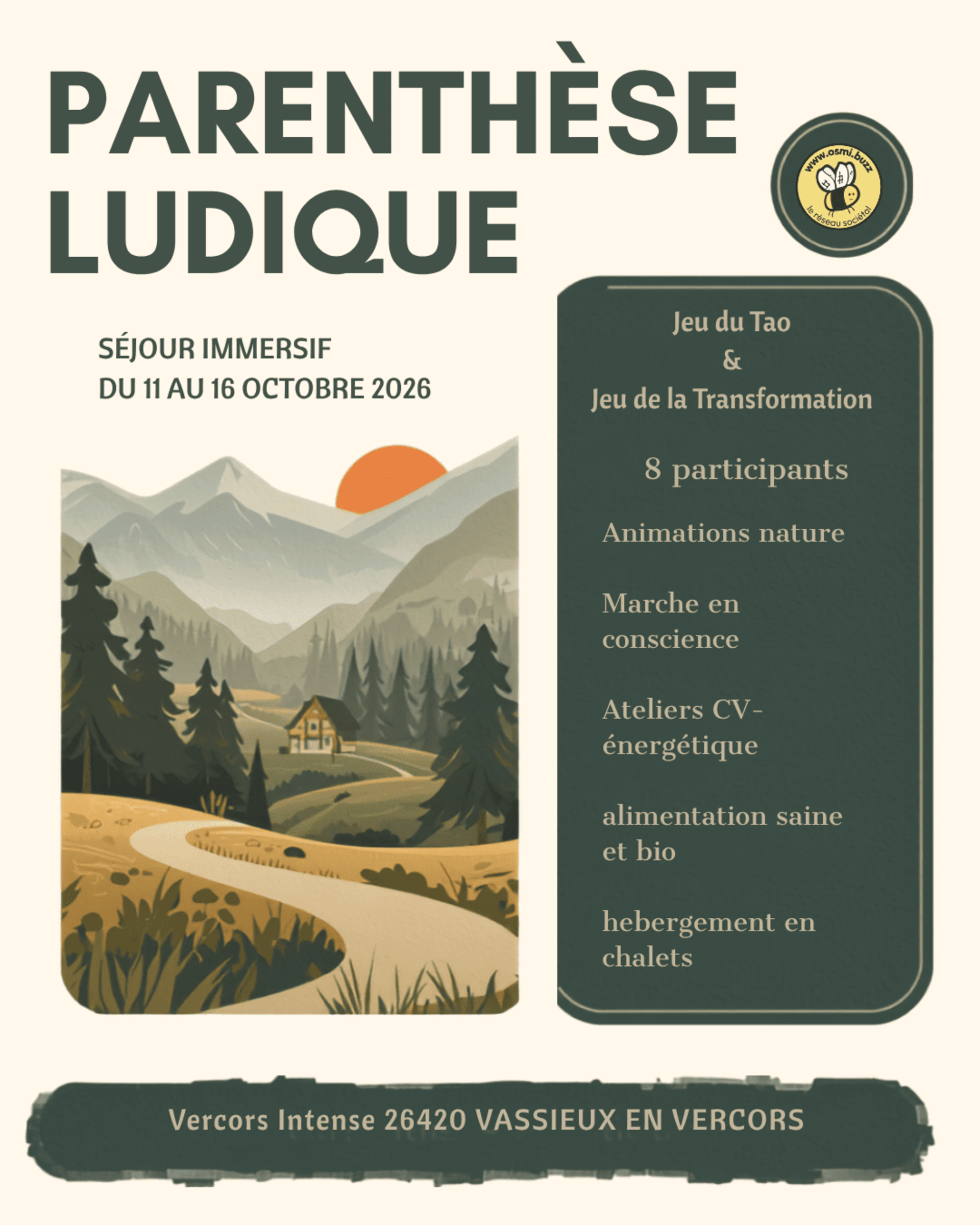 PARENTHÈSE LUDIQUE TRANSFORMATRICE :  une passerelle de transition de vie
